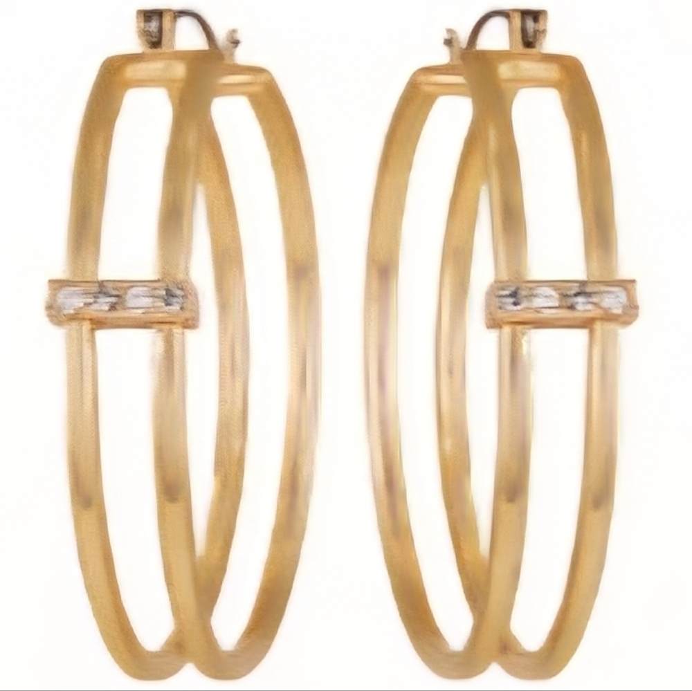 Vince Camuto Goldtone Crystal Hoop Pave Earrings